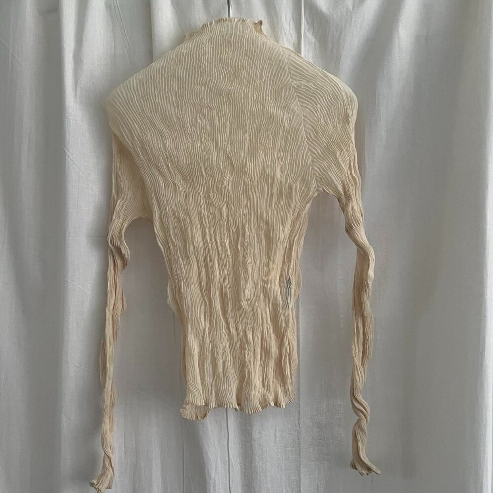 Issey Miyake chiffon blouse in beige